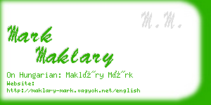 mark maklary business card